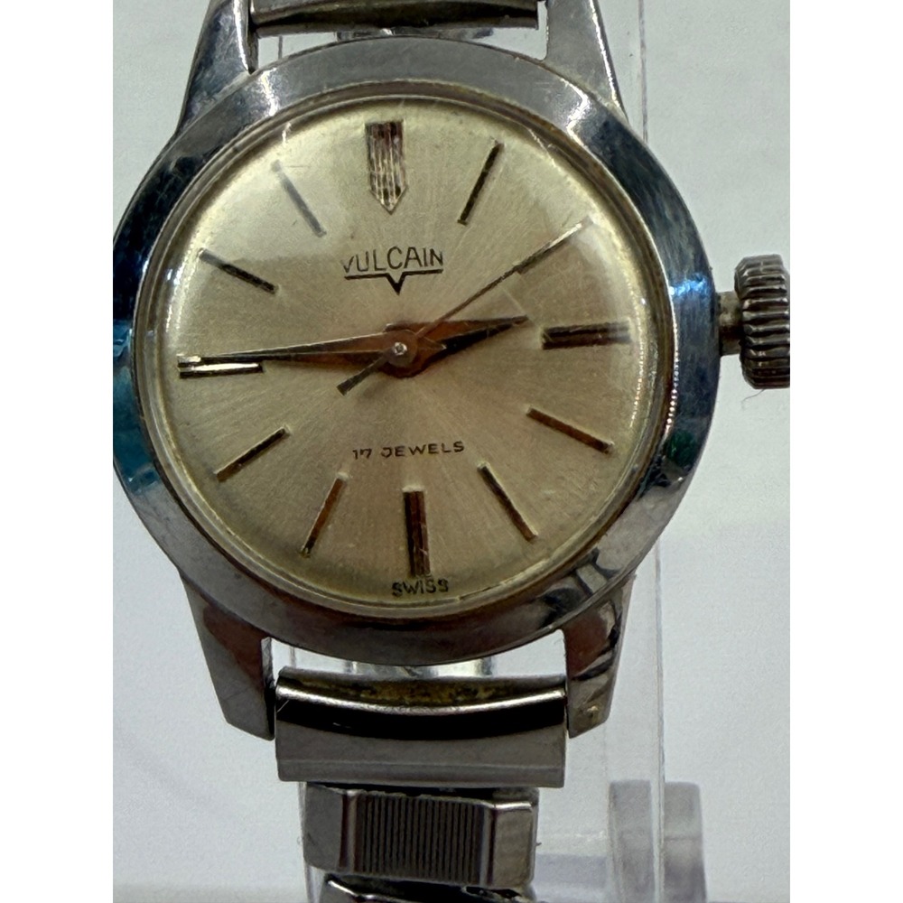 Vintage Vulcain 17 Jewels Swiss Made Stainless Steel Watch Antimagnetic Incabloc